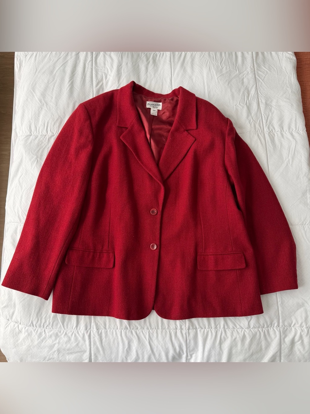 Vintage Pendleton Wool Blazer Jacket Women’s 24W Red Academia 80s 90s Business